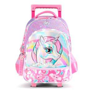 MOCHILA CARRO 18 UNICORN LUZ LED (F2101)*12