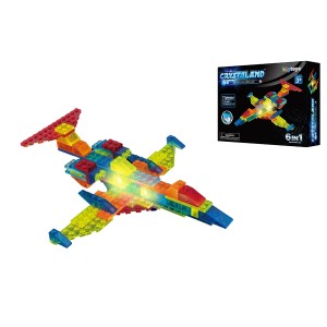 Lego Crystaland Bloques Luminosos Ladrillos Con Luz Led Jet Combate 6 En 1