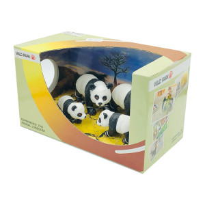 Figura Osos Panda X4 Animales Juguete Detalles Reales