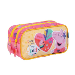Cartuchera Doble Peppa Pig Corazon 55404 Wabro