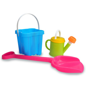 Set Playa Balde Castillo Grande + Pala Grande + Regadera Duravit 565