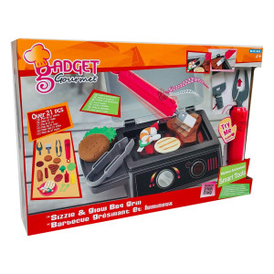Juego Juguete De Cocina Set Grill Eléctrico Con 21 Piezas Accesorios Luz Y Sonidos Gadget Gourmet