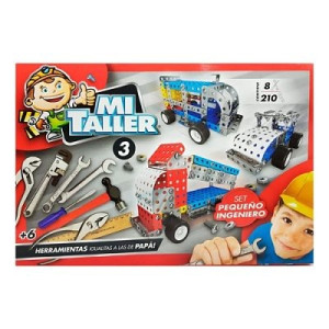 Mi Taller Juego Didáctico 3 En 1 Armar 210 Piezas Herramientas Cime 1113