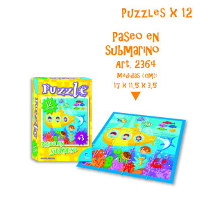 Puzzle Rompecabezas Infantil Paseo En Submarino 12 Piezas