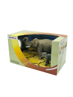 Figura Elefantes X2 Animales Selva Juguete Detalles Reales