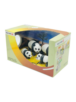 Figura Osos Panda X4 Animales Juguete Detalles Reales
