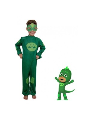 Disfraz Pj Mask Héroes En Pijama Gekko Verde Talle 2 New Toys Cad1348