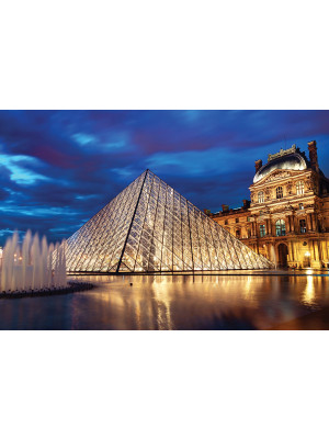 Puzzle Jigsaw Rompecabezas Tomax Pirámide del Museo del Louvre - París, Francia Iluminado X 1000 Piezas