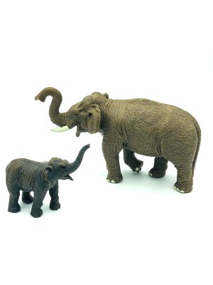 Figura Elefantes X2 Animales Selva Juguete Detalles Reales