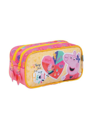 Cartuchera Doble Peppa Pig Corazon 55404 Wabro