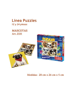 PUZZLES MASCOTAS 12/24Pzas. (2335)*16