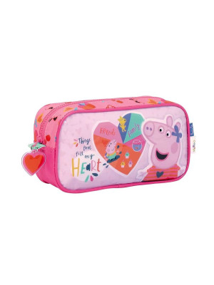 Cartuchera Peppa Pig Corazon 55403 Wabro