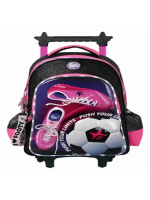 Mochila Escolar Carro 18 Girl Soccer Rosa Con Luz Led Footy