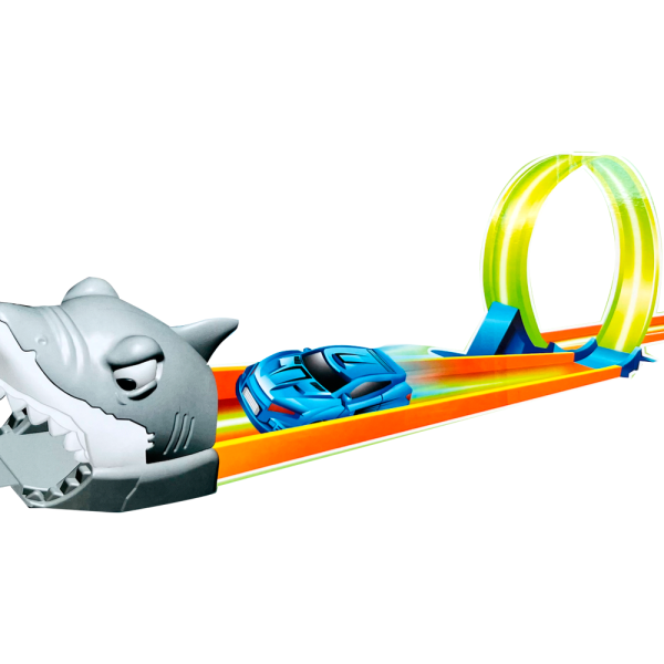 PISTA AUTOS TIBURON CON GIRO 360 Y LUZ YF1222 36